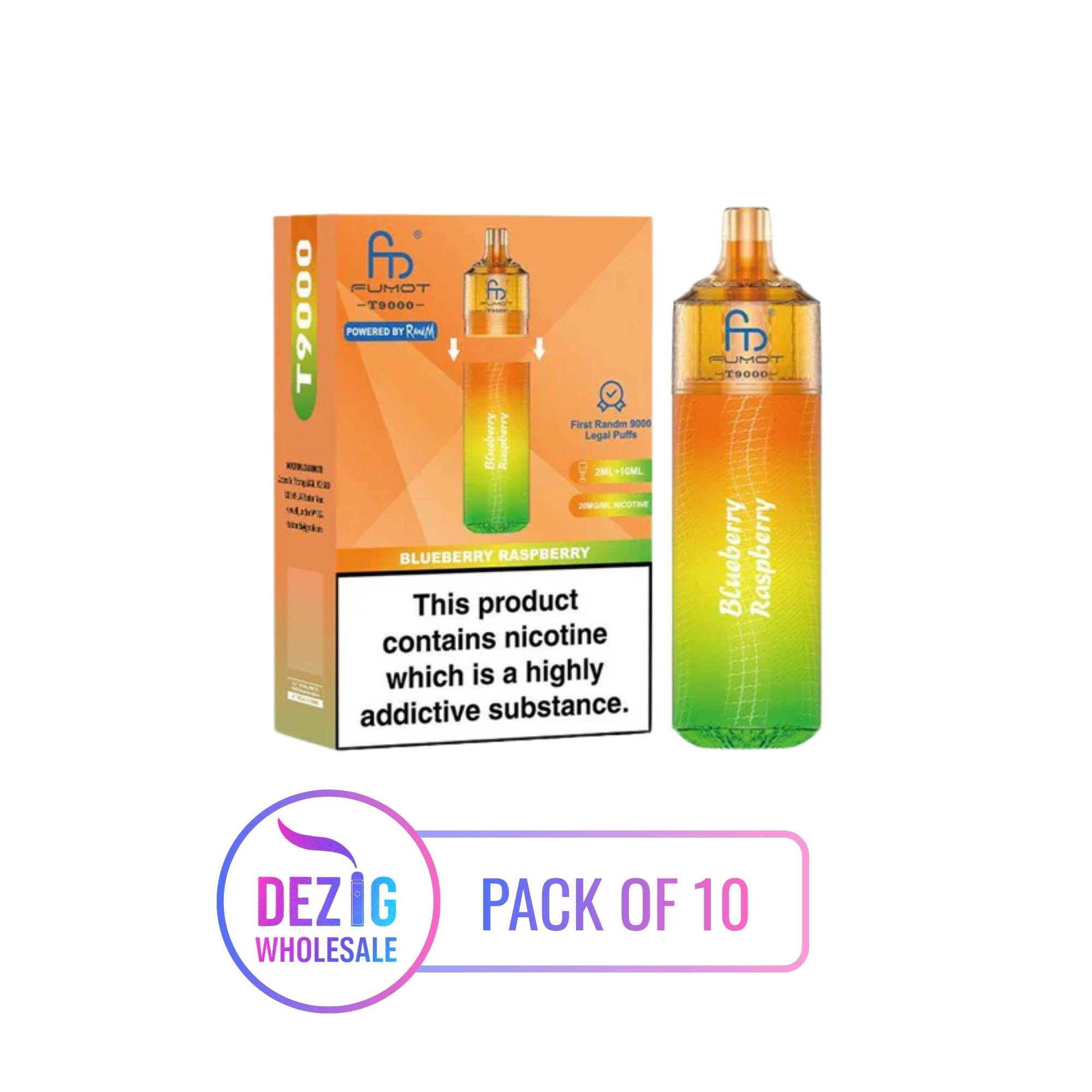 Fumot-T9000_system-pod-randm-vape-nederland-belgie-france Fumot T9000 – 2% Nicotine – Rechargeable Pod Vape – Wholesale (Pack of 10) - Image 1