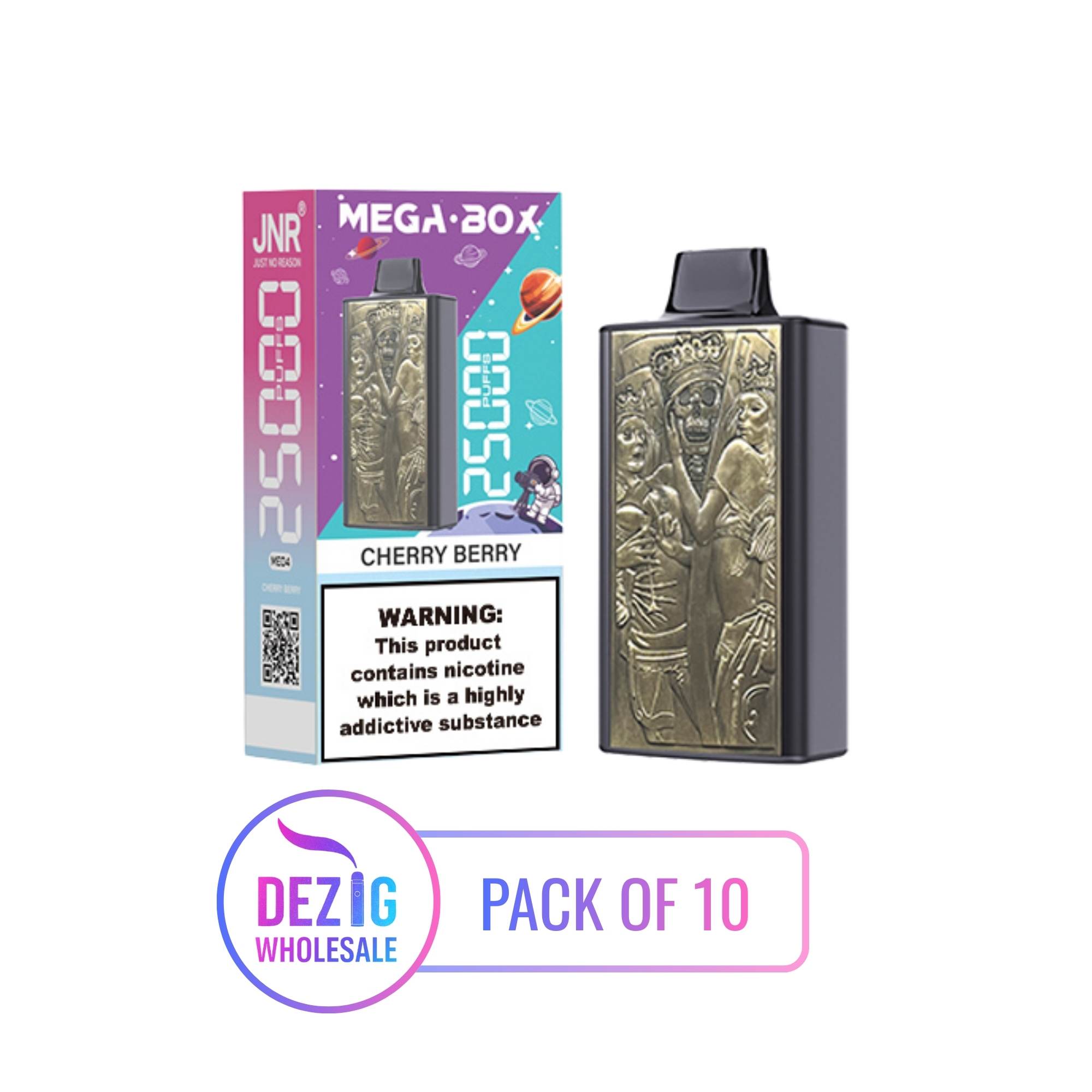 JNR-Mega-Box-25K-Watermelon-Ice JNR – Mega Box 25K – 2% Nicotine – Disposable Vape – Wholesale (Pack of 10) - Image 1
