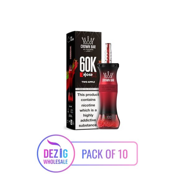 Al Fakher Crown Bar E-Hose X 60K –Einweg Vape – 0,6 % Nikotin - Großhandel (Pack of 10)