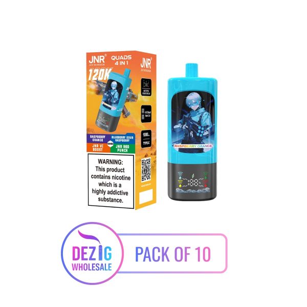 JNR Quads 4in1 120K – 4 Geschmäcker – 2 % Nikotin – Großhandel (Pack of 10)
